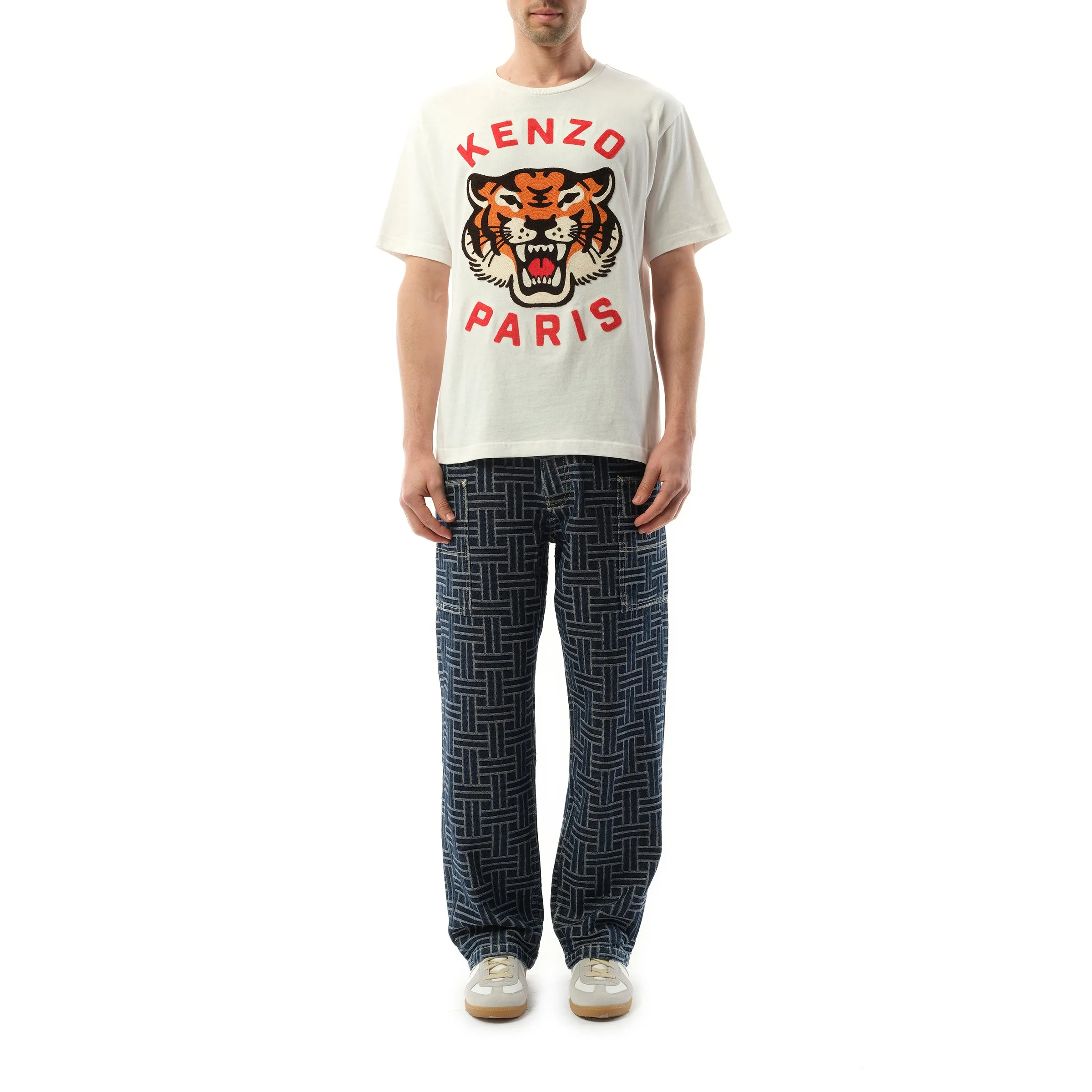 Lucky Tiger Oversize Heavy T-Shirt in Off White sold by MARAIS product image thumbnail 4