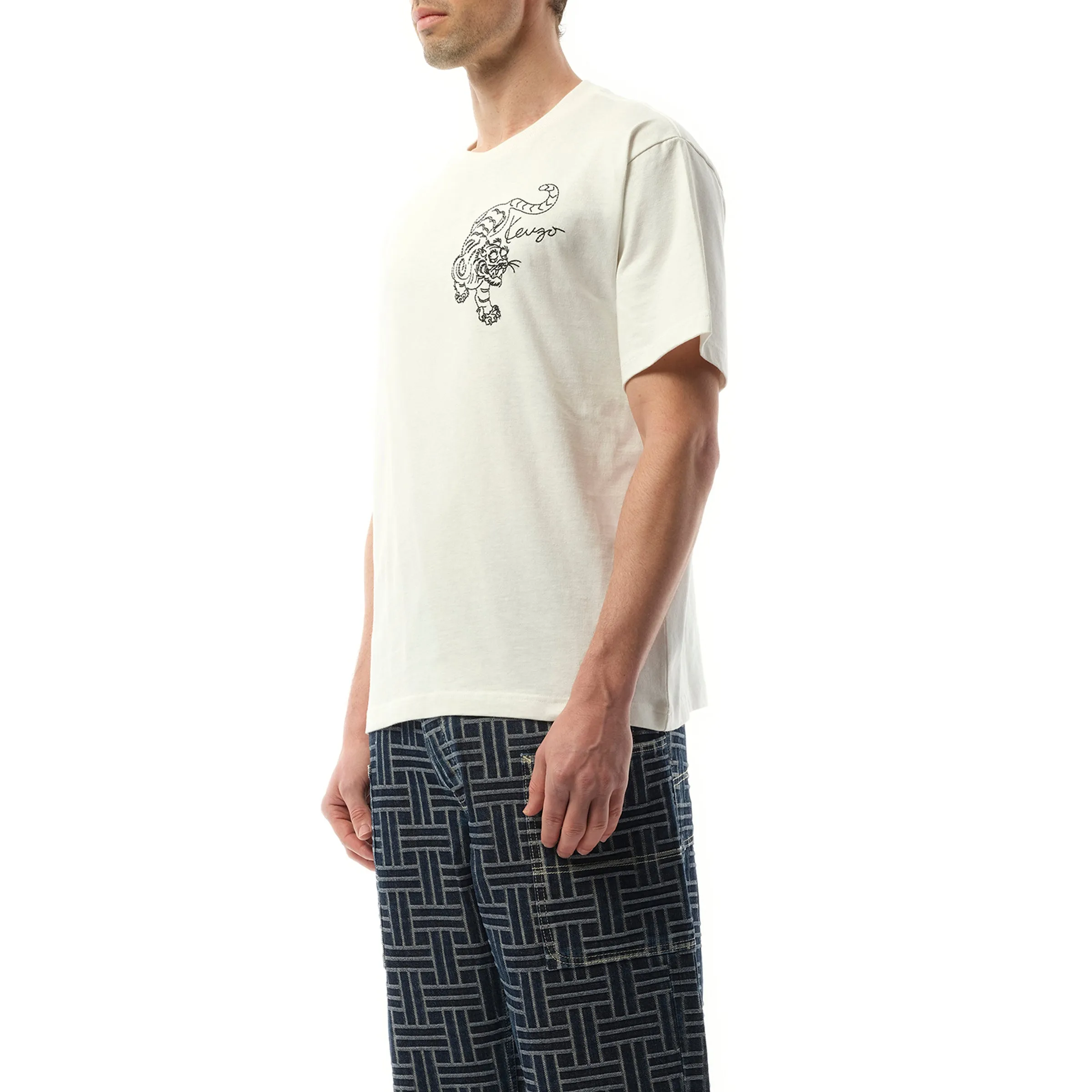 Gots Star Tiger Embroidered Oversize T-Shirt in Off White sold by MARAIS product image thumbnail 5