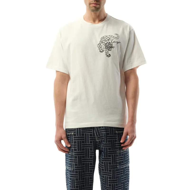 Gots Star Tiger Embroidered Oversize T-Shirt in Off White sold by MARAIS