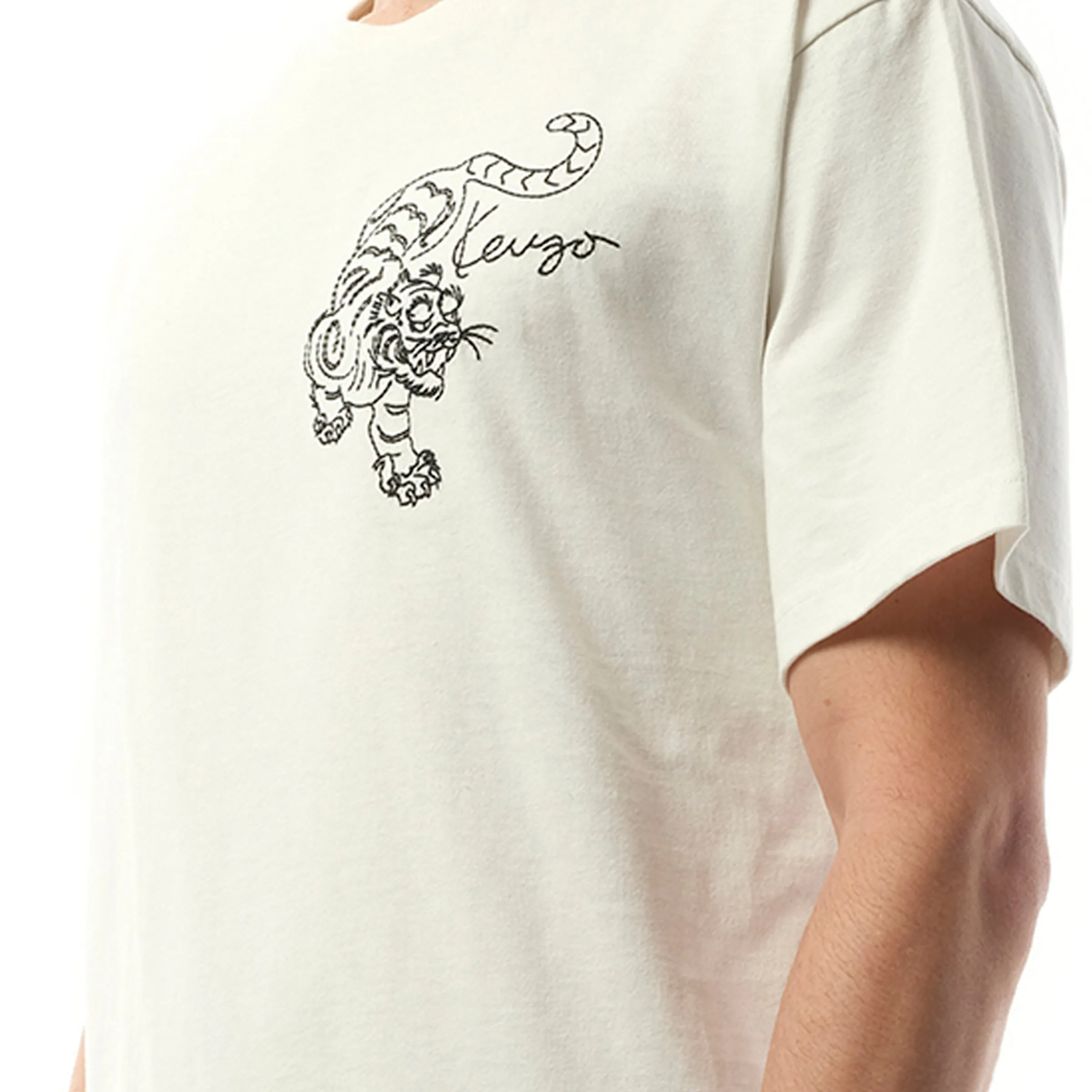 Gots Star Tiger Embroidered Oversize T-Shirt in Off White sold by MARAIS product image thumbnail 3