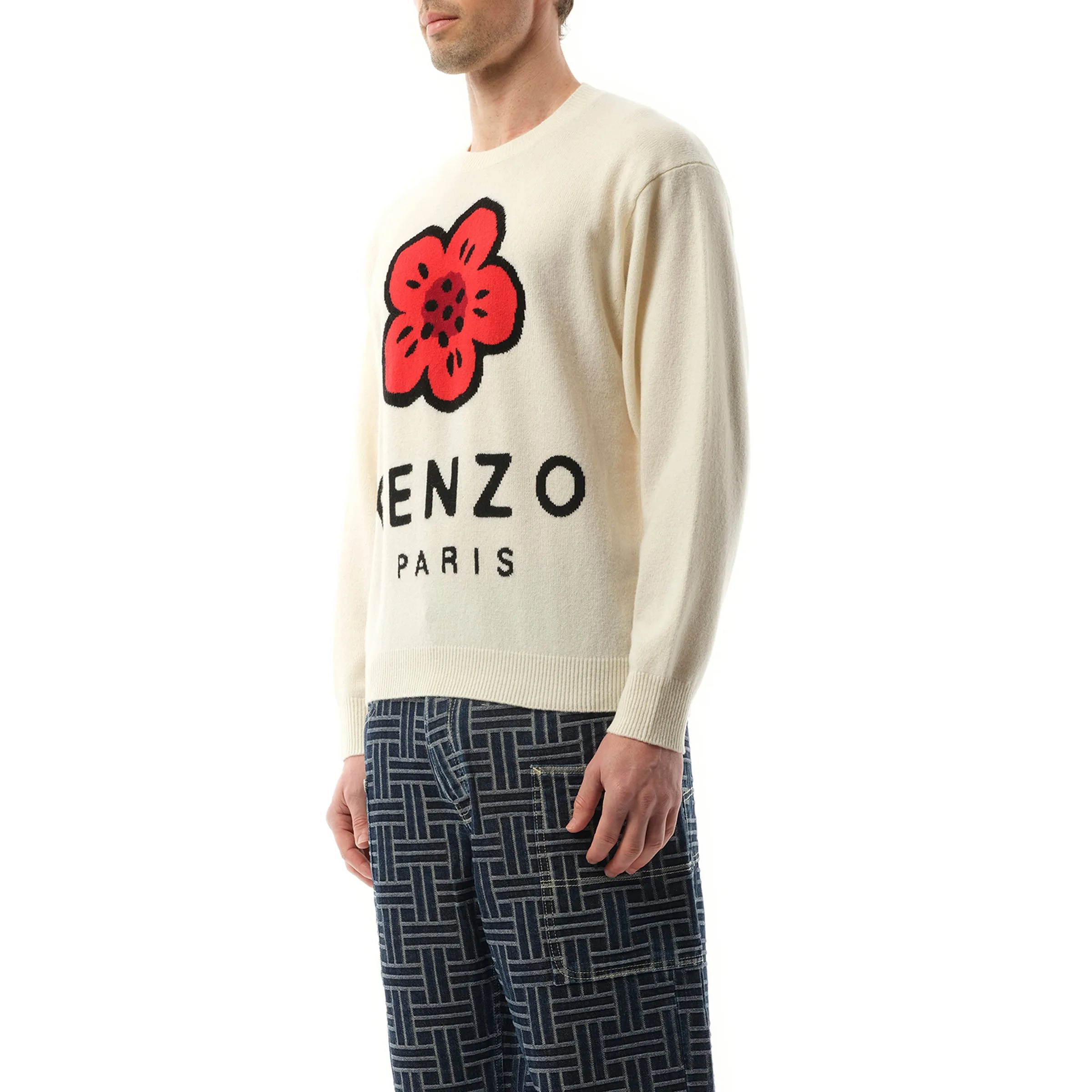 Knit Boke Flower Placed Sweater in Off White sold by MARAIS product image thumbnail 5