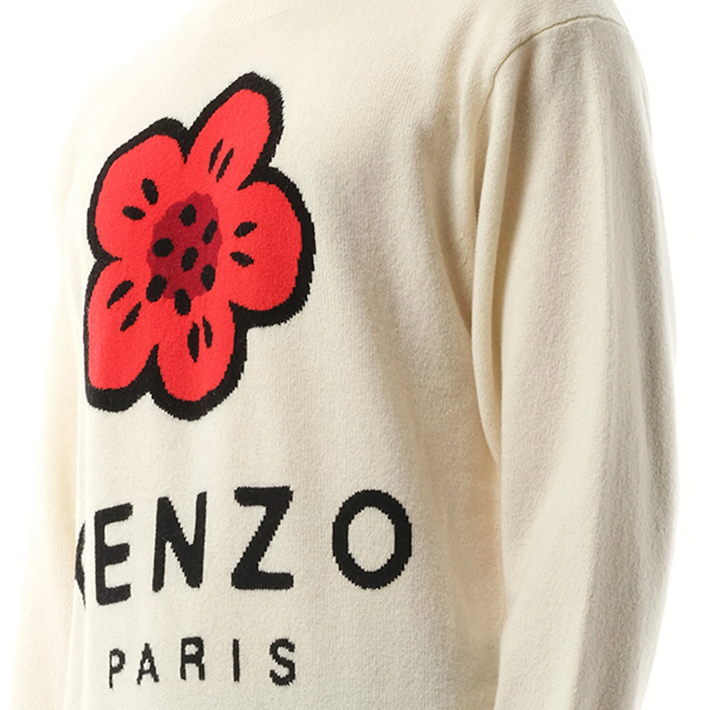 Knit Boke Flower Placed Sweater in Off White sold by MARAIS product image thumbnail 3