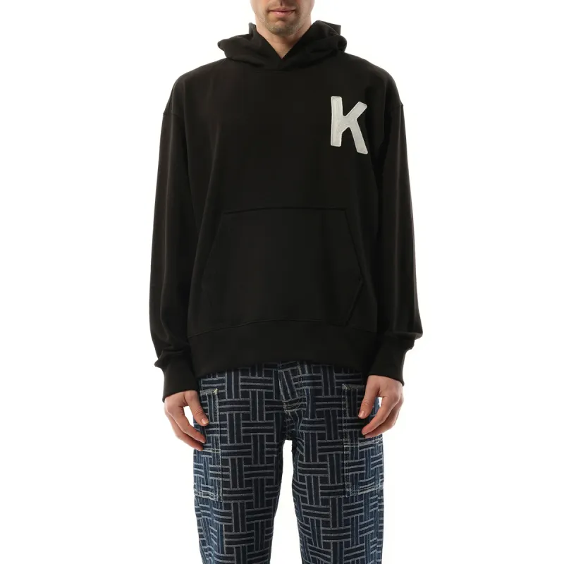 Lucky Tiger Embroidered Oversize Hoodie in Black sold by MARAIS