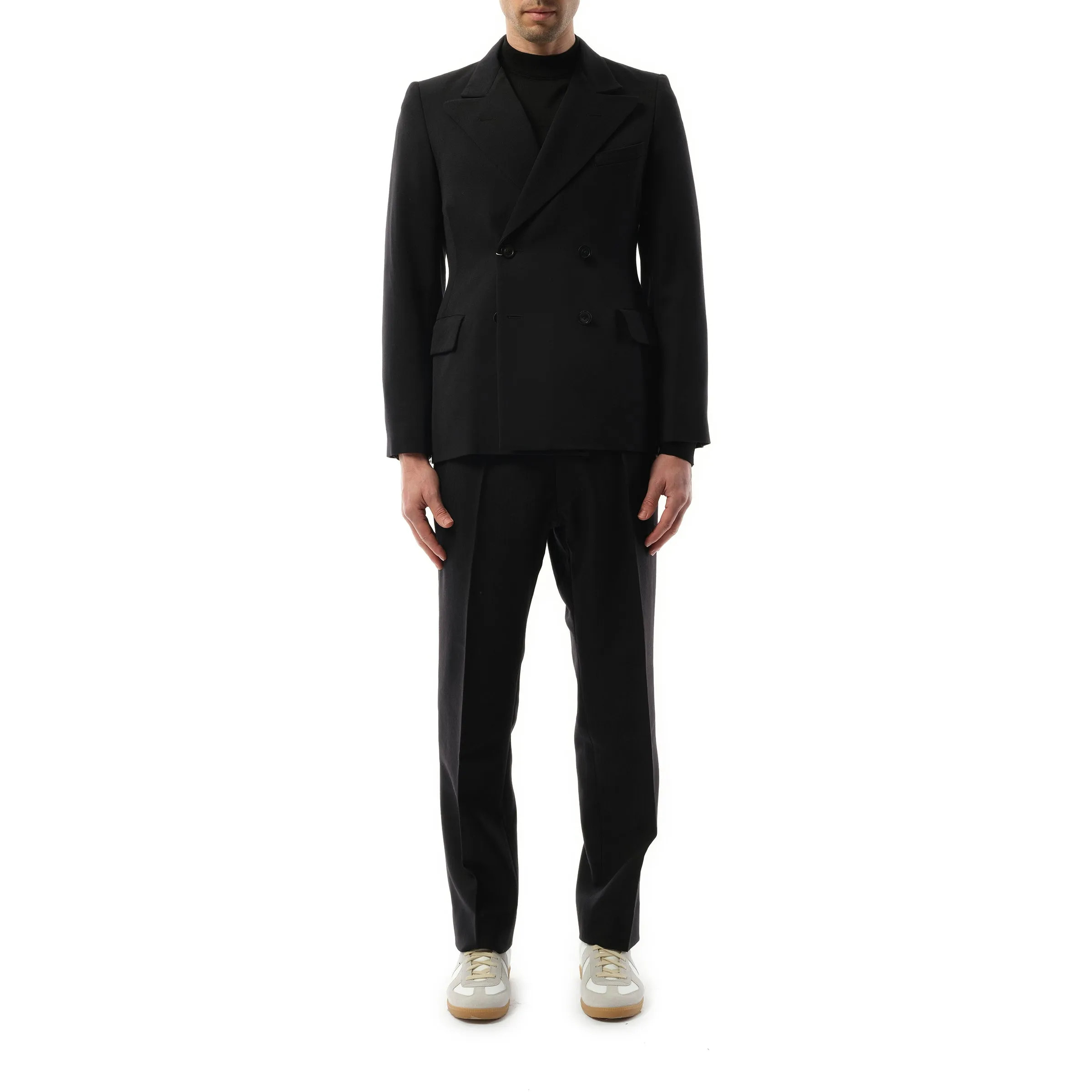 Wool Barathea Suit Jacket in Black sold by MARAIS product image thumbnail 4