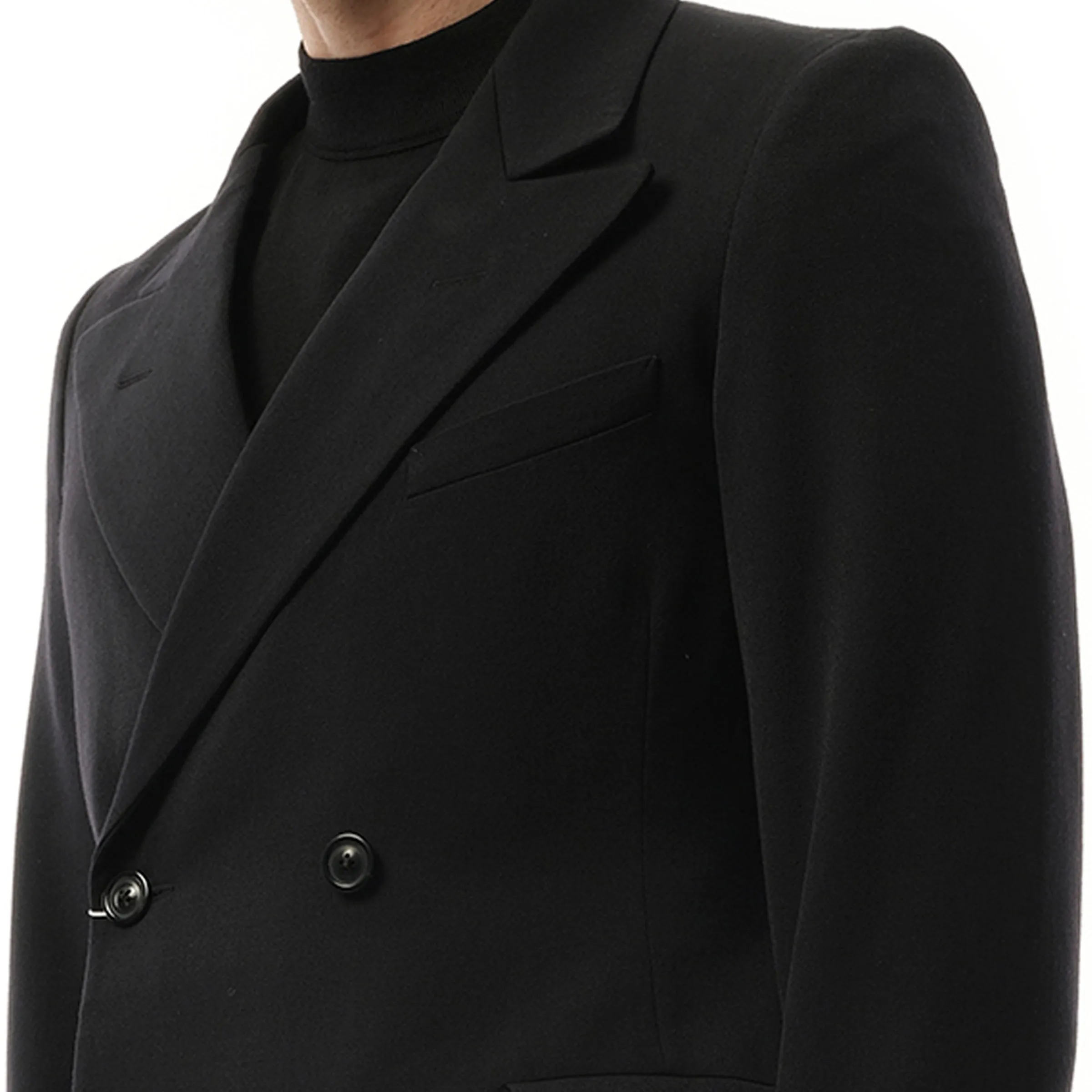 Wool Barathea Suit Jacket in Black sold by MARAIS product image thumbnail 3