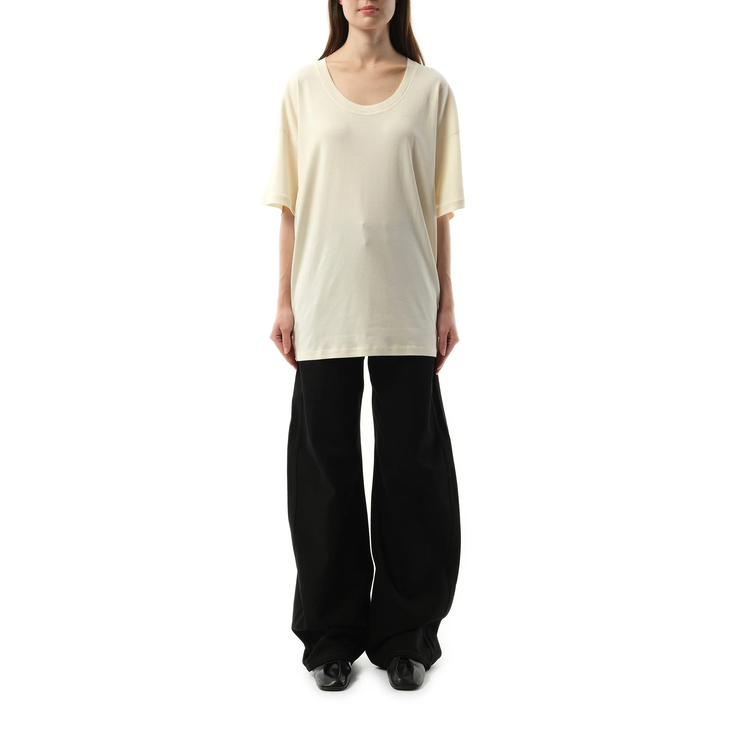 Rib T-Shirt in Light Cream sold by MARAIS product image thumbnail 4