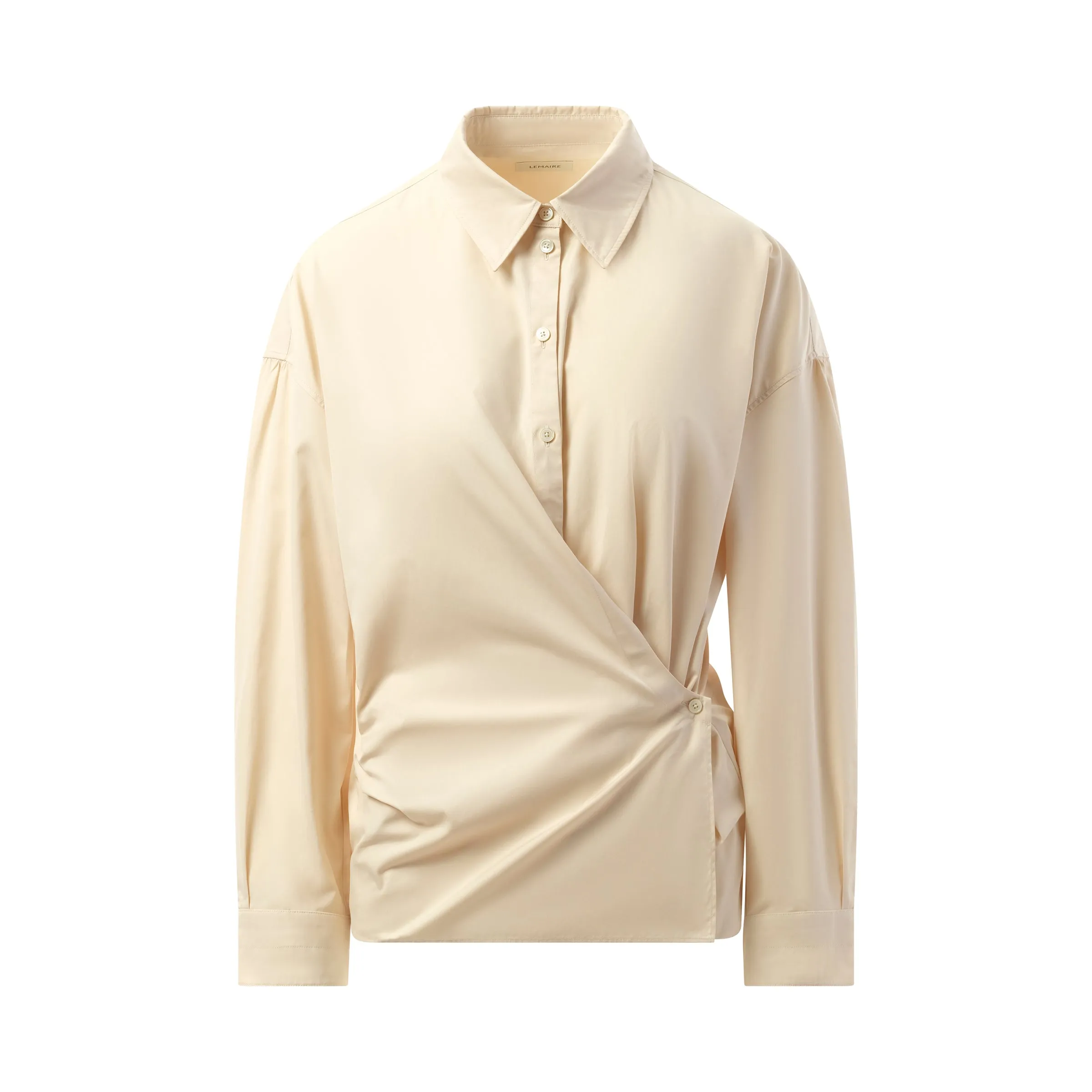 Straight Collar Twisted Shirt in Light Cream sold by MARAIS product image thumbnail 2