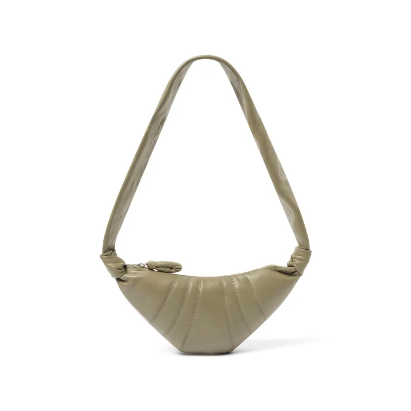 Lambskin Small Croissant Bag in Dark Sage sold by MARAIS