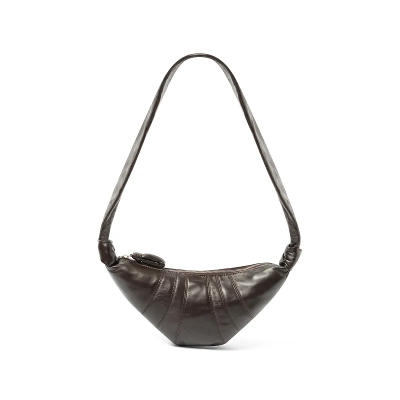 Lambskin Small Croissant Bag in Dark Chocolate sold by MARAIS