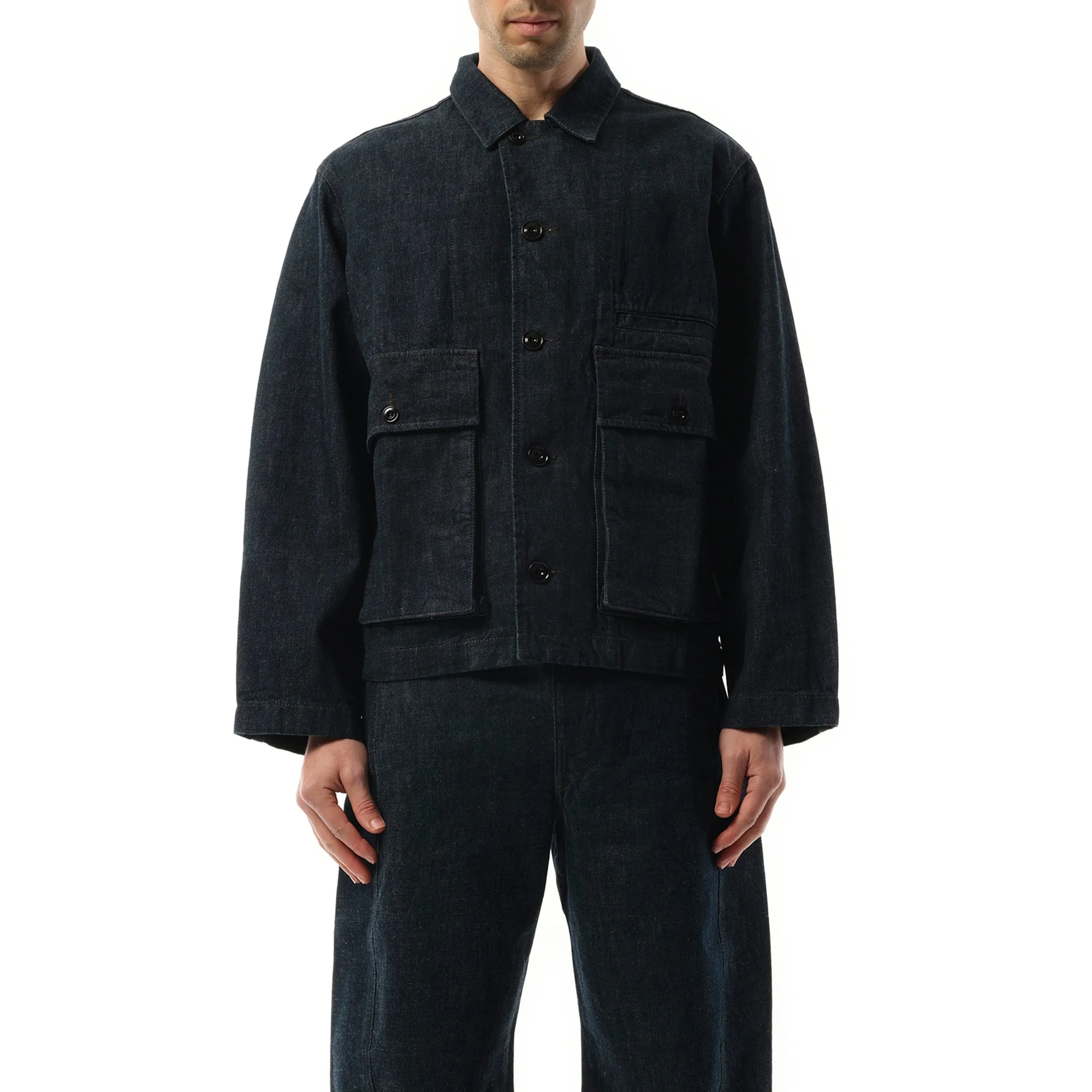 Boxy Jacket in Denim Indigo sold by MARAIS