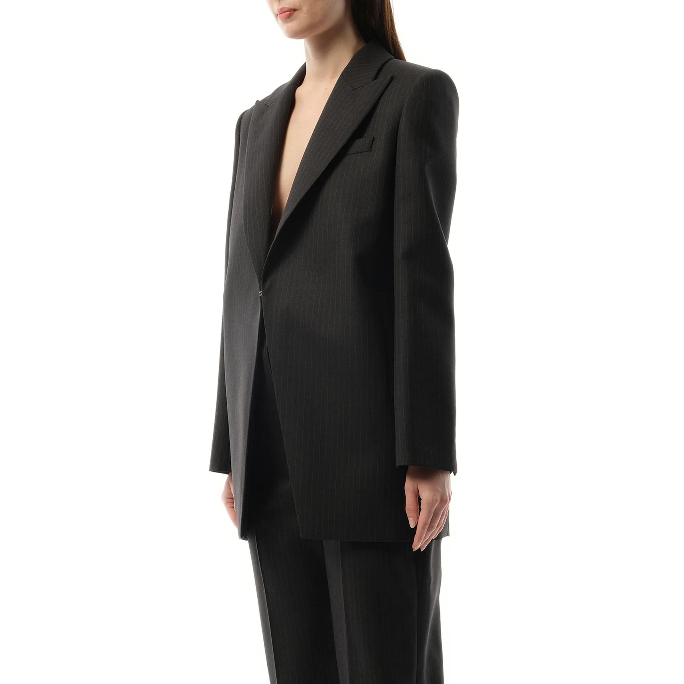 Cut Away Long Jacket in Grey sold by MARAIS product image thumbnail 5