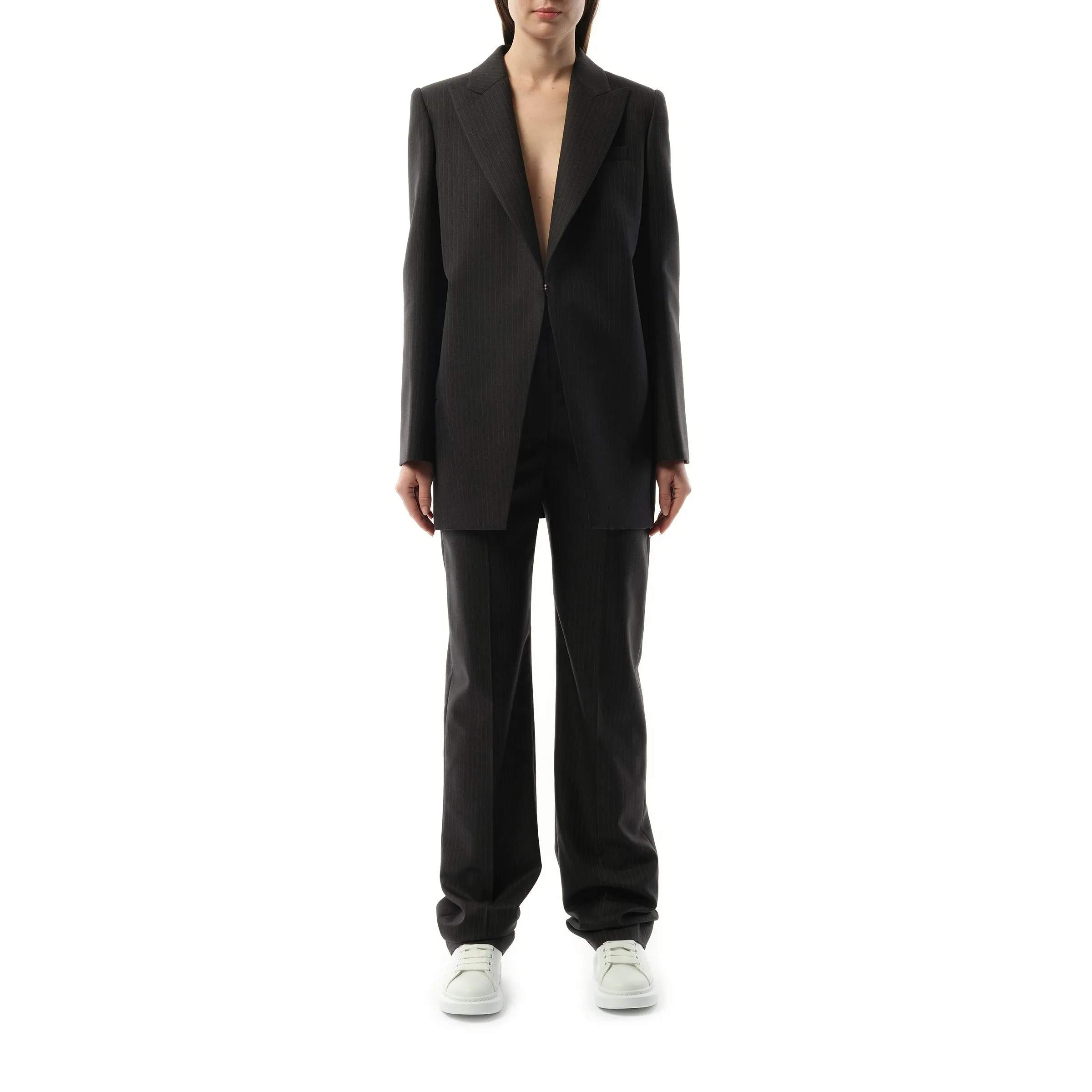 Cut Away Long Jacket in Grey sold by MARAIS product image thumbnail 4