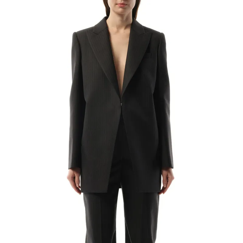 Cut Away Long Jacket in Grey made by Alexander McQueen