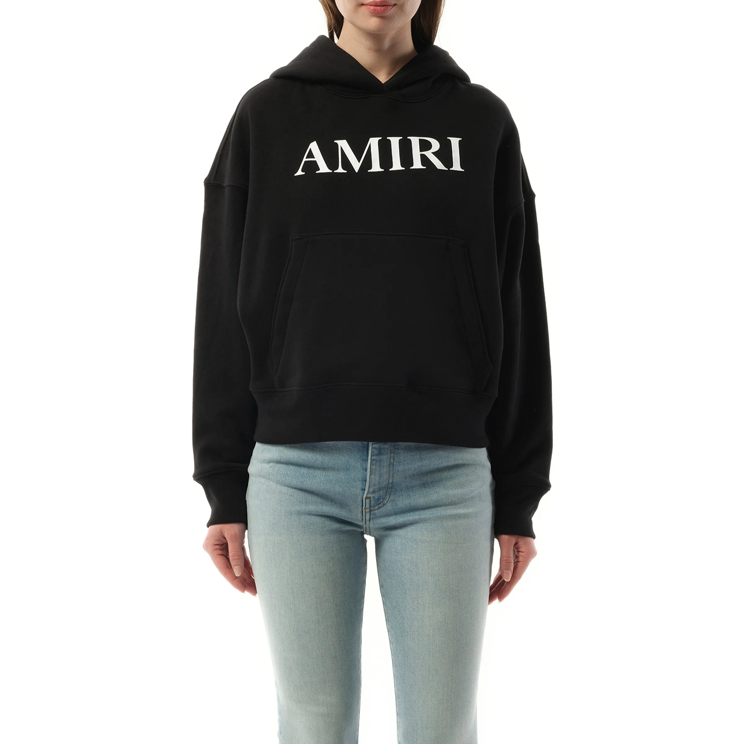 Amiri Core Logo Hoodie in Black/White sold by MARAIS