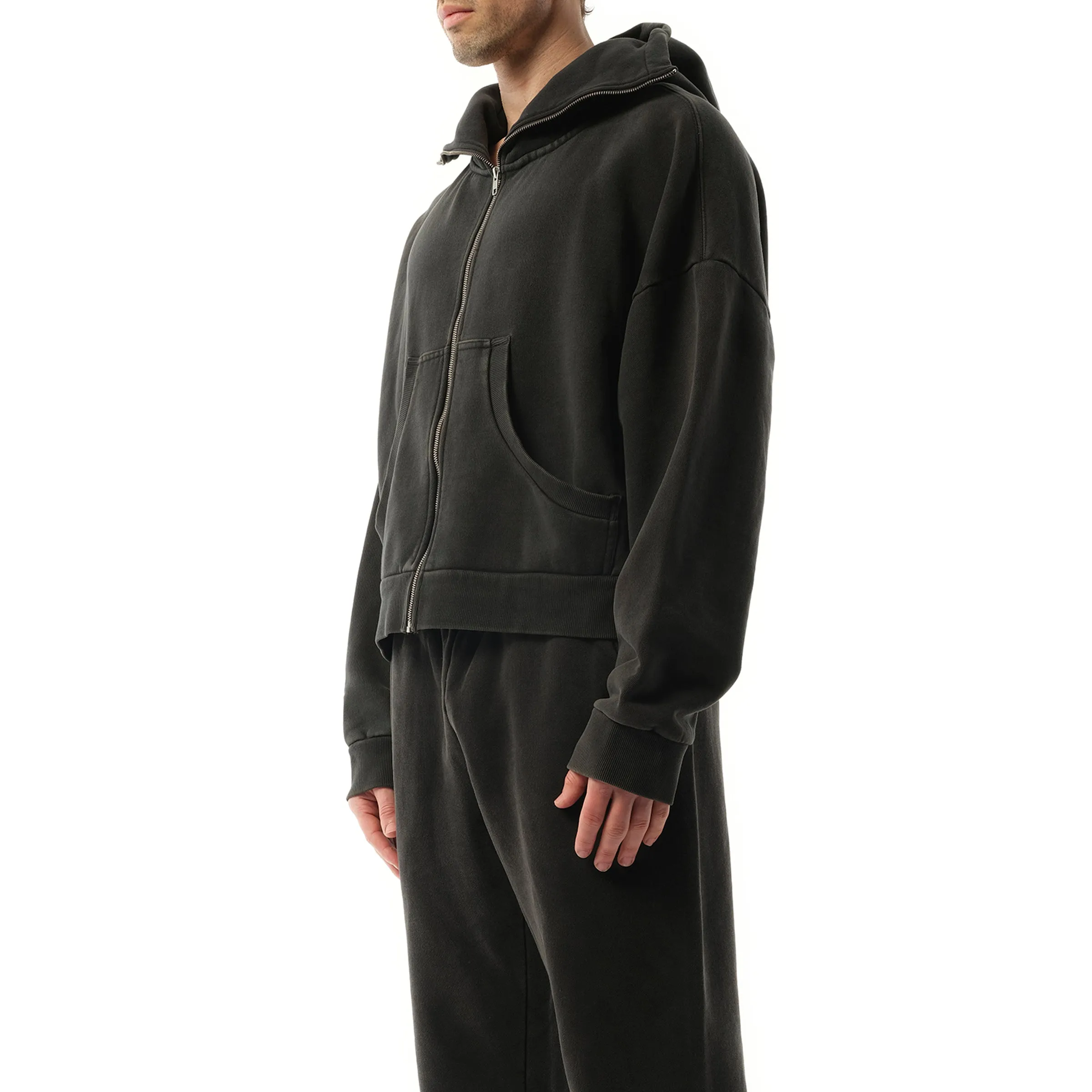 Full Zip Hoodie in Washed Black sold by MARAIS product image thumbnail 5