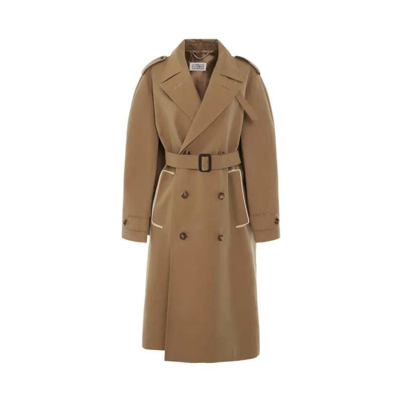 Belted Trench Coat in Sand sold by MARAIS