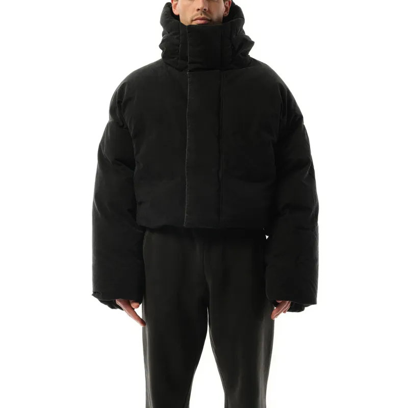 MML Hooded Puffer Jacket in Iron sold by MARAIS
