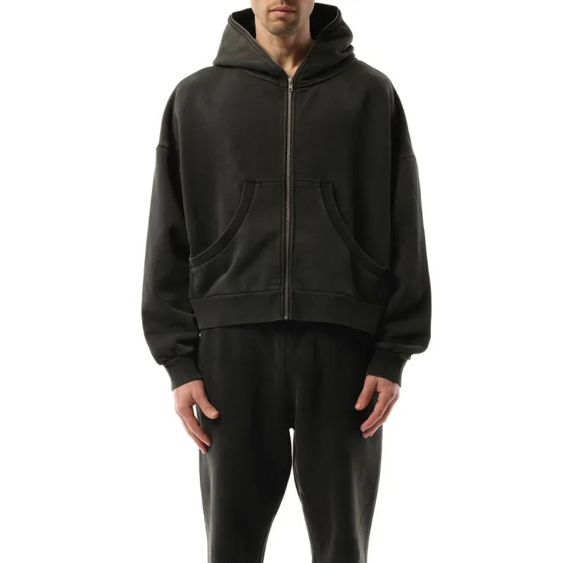Eternal Zip Hoodie in Washed Black sold by MARAIS