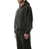 Eternal Zip Hoodie in Washed Black sold by MARAIS