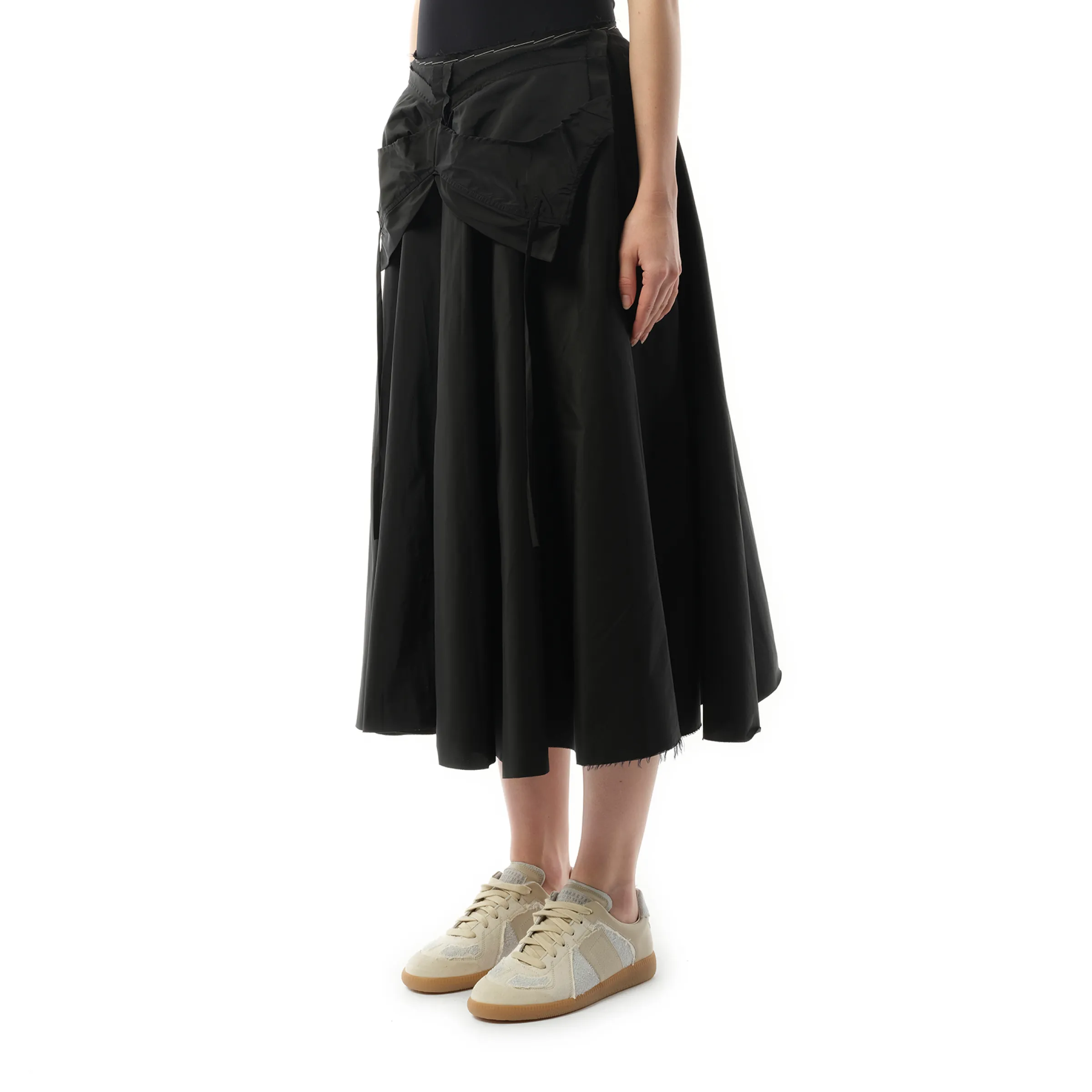Poly Taffeta Midi Skirt in Black sold by MARAIS product image thumbnail 5