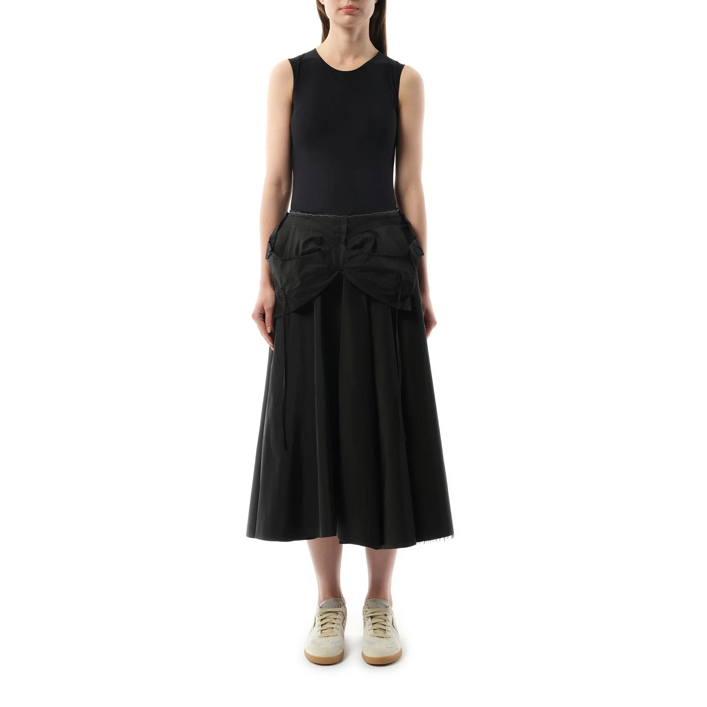 Poly Taffeta Midi Skirt in Black sold by MARAIS product image thumbnail 4