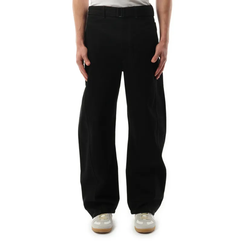 Twisted Belted Pants in Black made by Lemaire