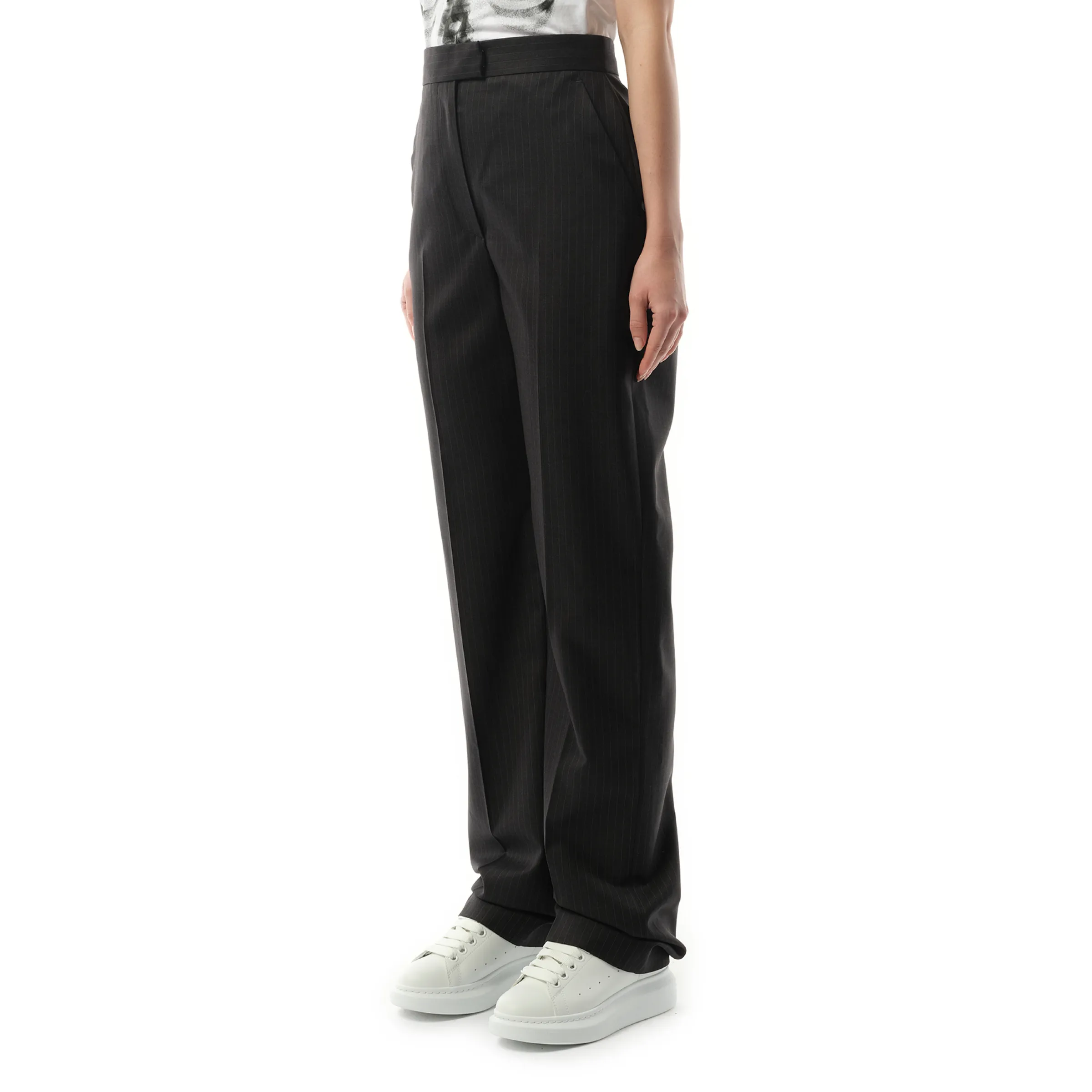 Straight Leg Trousers in Grey sold by MARAIS product image thumbnail 5
