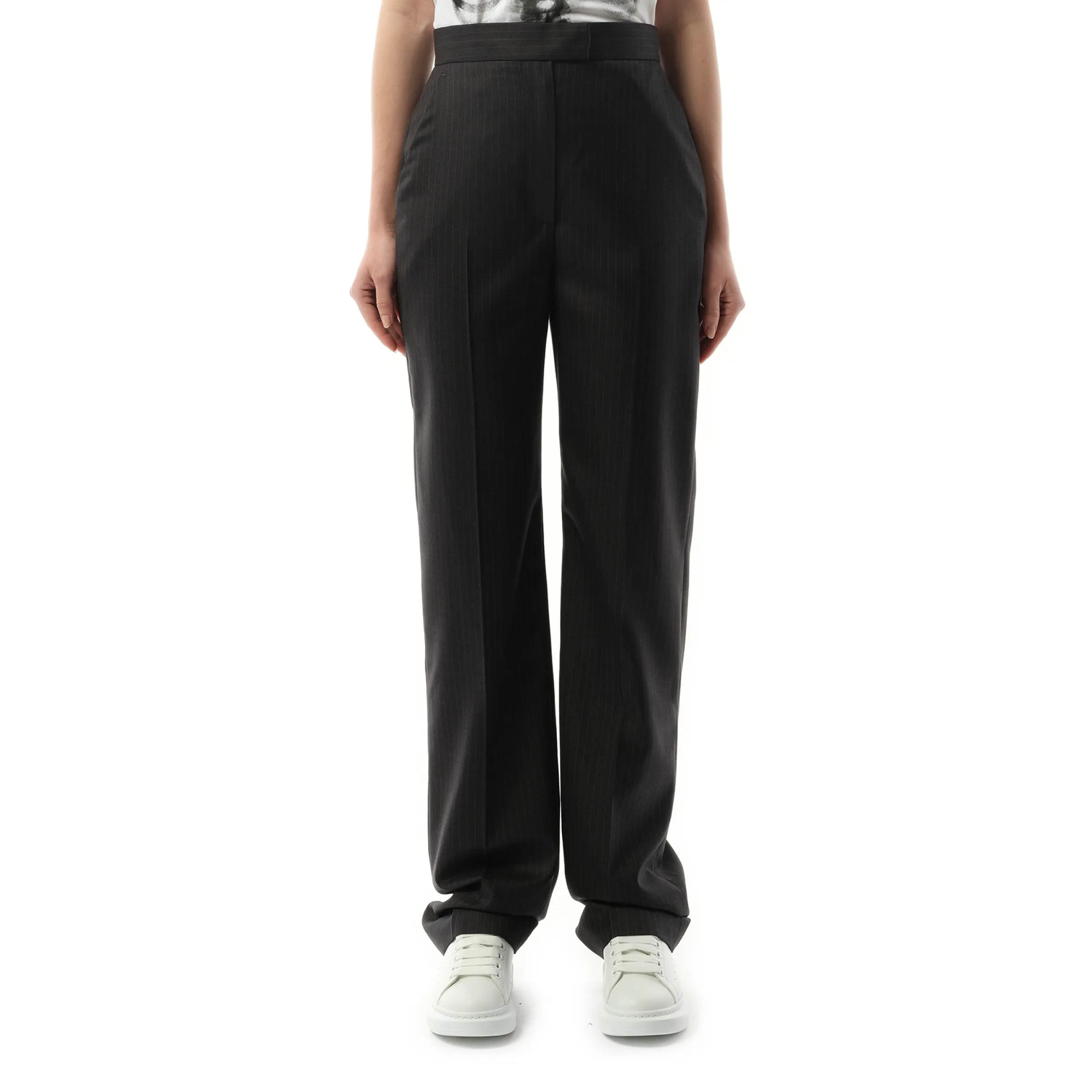 Straight Leg Trousers in Grey sold by MARAIS