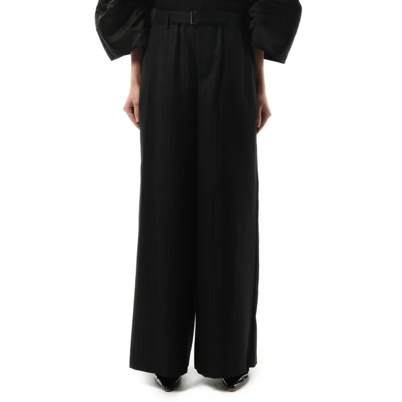 Chalk Stripe Pants in Black sold by MARAIS