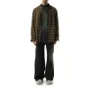 Overprint Check Flannel Layered Shirt in Light Khaki sold by MARAIS