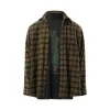 Overprint Check Flannel Layered Shirt in Light Khaki sold by MARAIS
