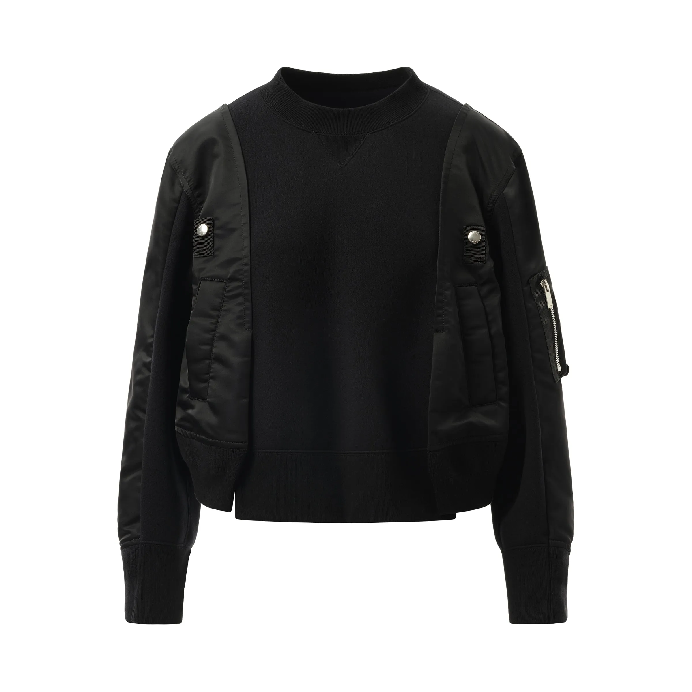 Nylon Twill x Sponge Sweat Pullover in Black sold by MARAIS product image thumbnail 2