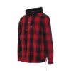 Hooded Plaid Shirt in Red sold by MARAIS