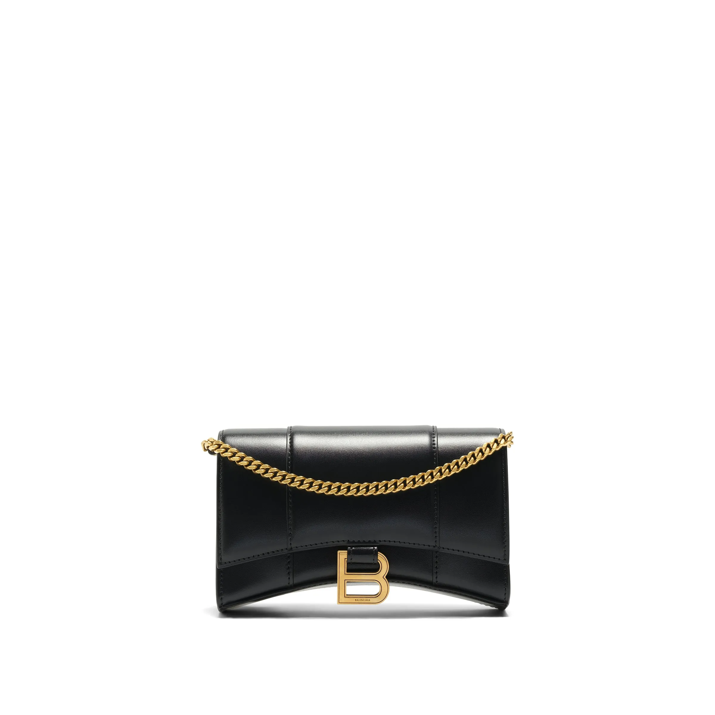 Hourglass Wallet On Chain in Black Smooth Leather sold by MARAIS product image thumbnail 2