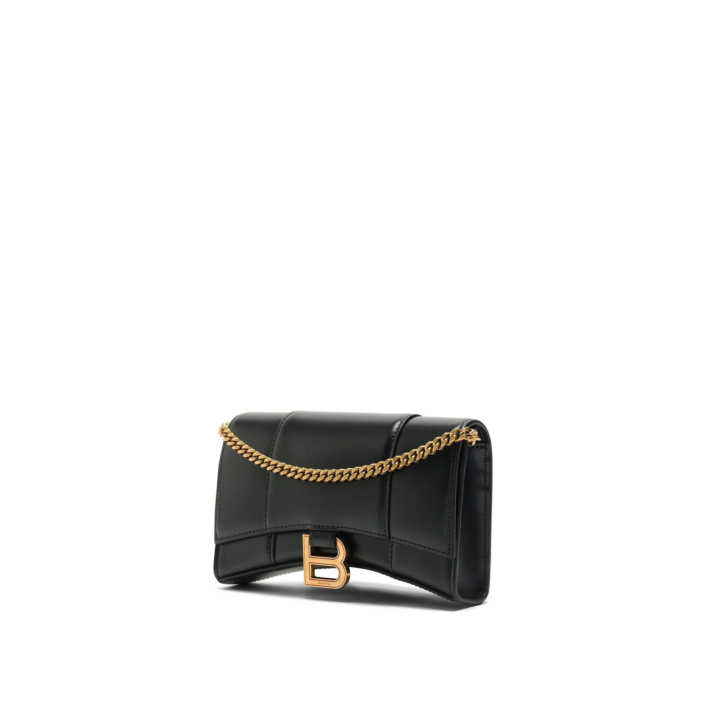 Hourglass Wallet On Chain in Black Smooth Leather sold by MARAIS product image thumbnail 3