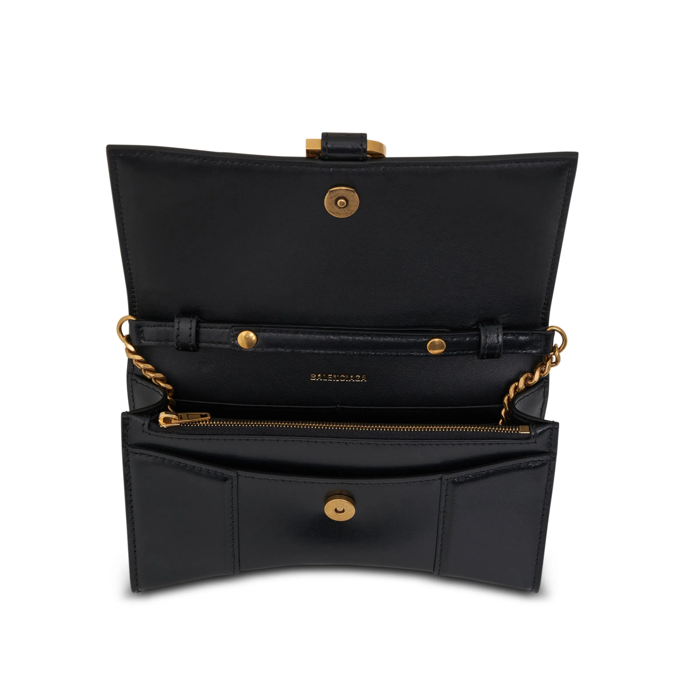 Hourglass Wallet On Chain in Black Smooth Leather sold by MARAIS product image thumbnail 5