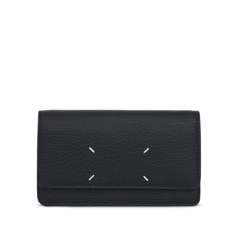 Four Stitches Chain Wallet in Black sold by MARAIS