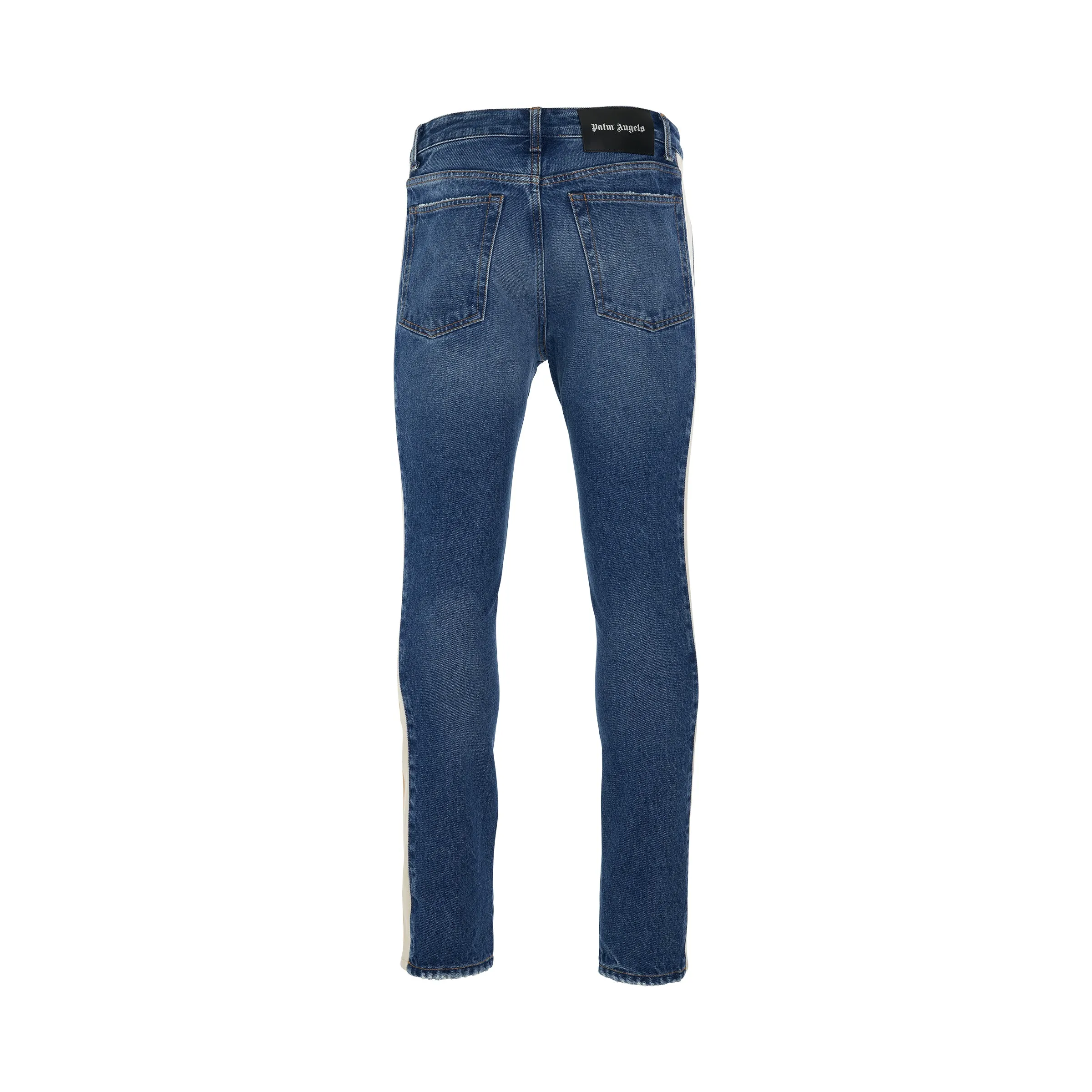 Indigo Track Denim Pants in Light Blue sold by MARAIS product image thumbnail 4