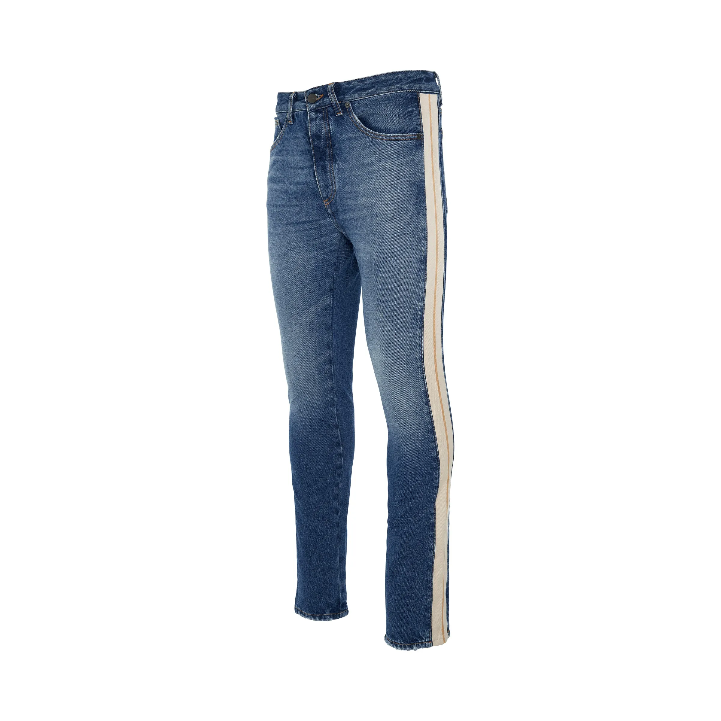 Indigo Track Denim Pants in Light Blue sold by MARAIS product image thumbnail 2