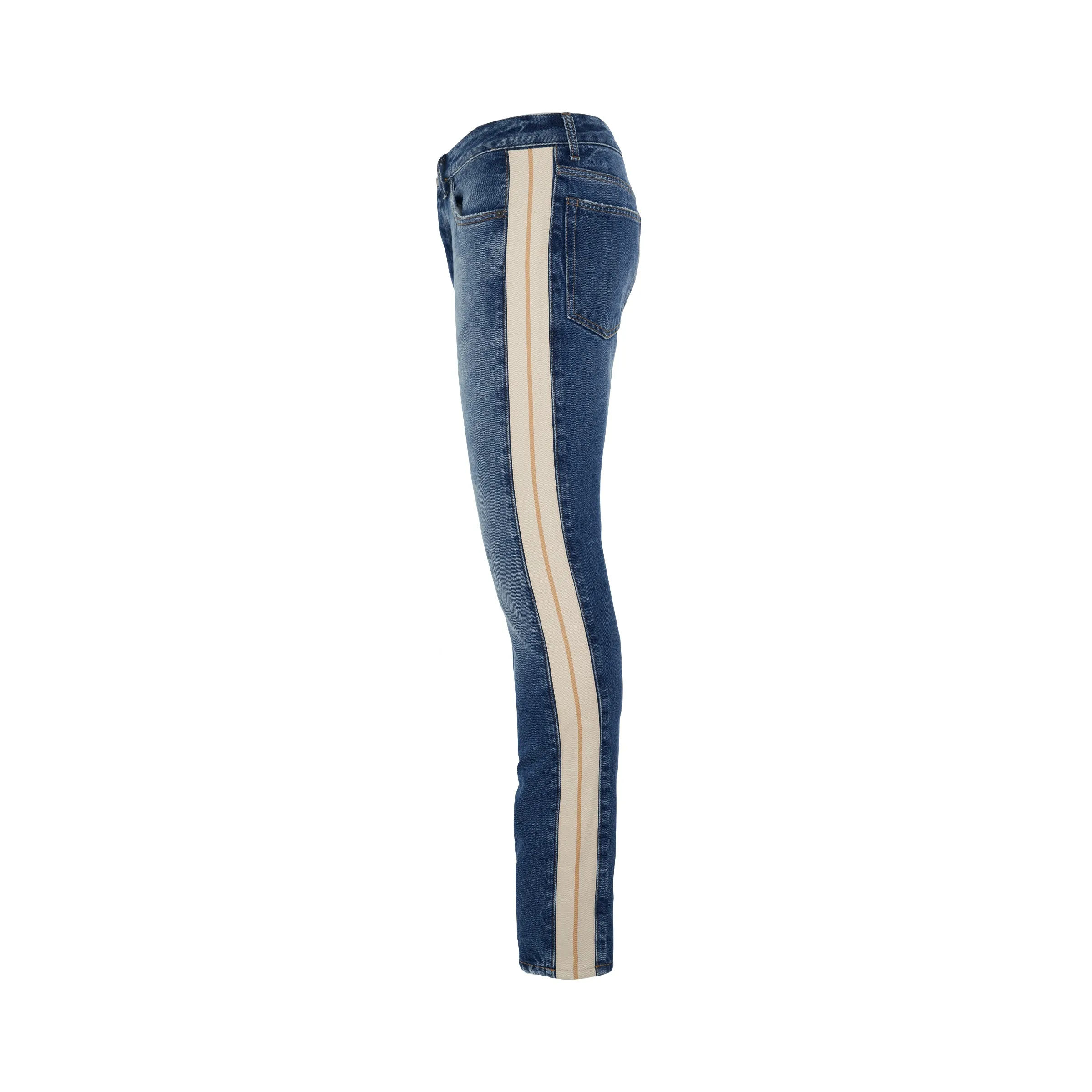 Indigo Track Denim Pants in Light Blue sold by MARAIS product image thumbnail 3