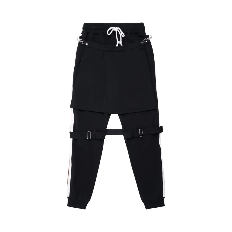 Bondage Sweatpants Contrasting Stripe in Black sold by MARAIS
