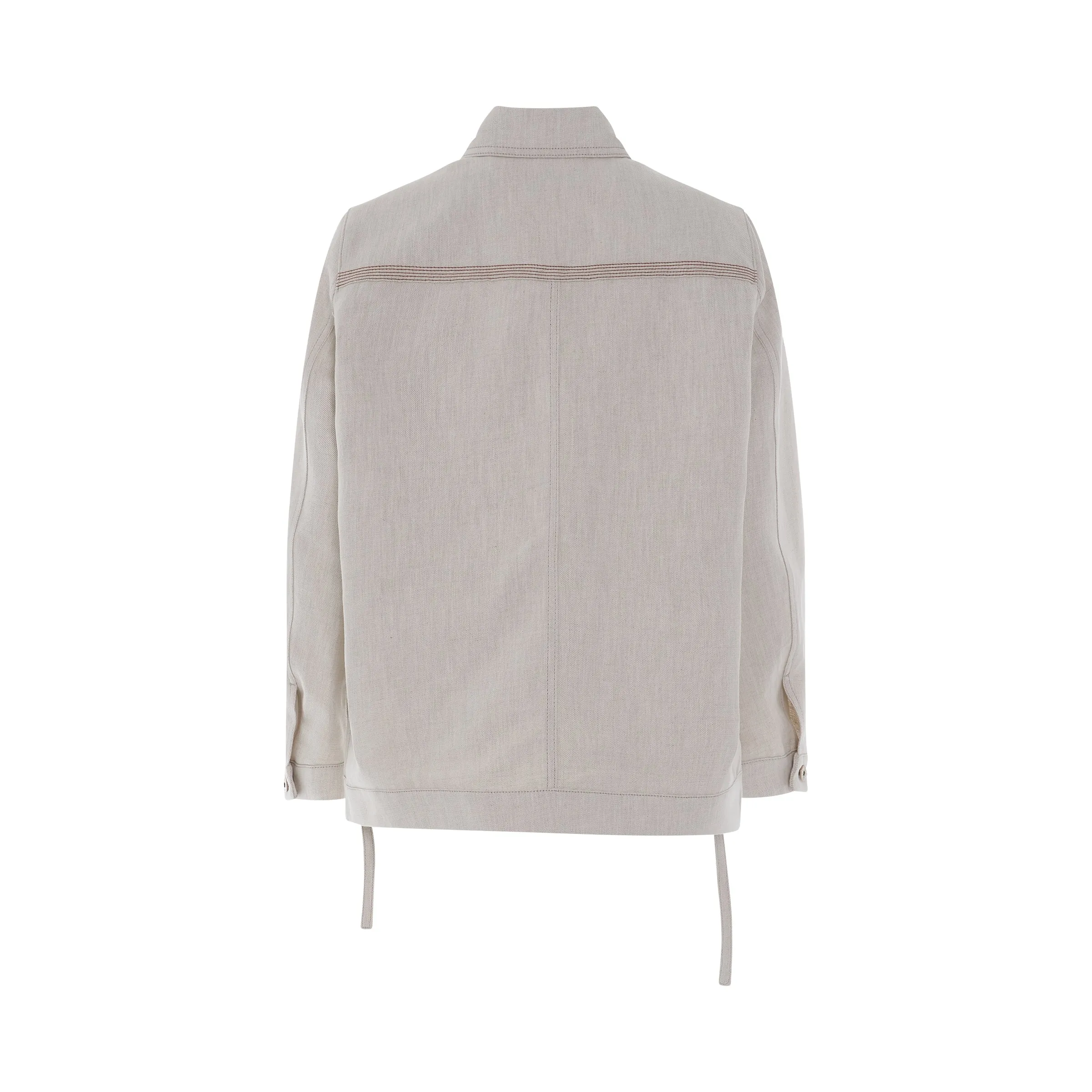 Linen Workwear Jacket in Ecru sold by MARAIS product image thumbnail 4