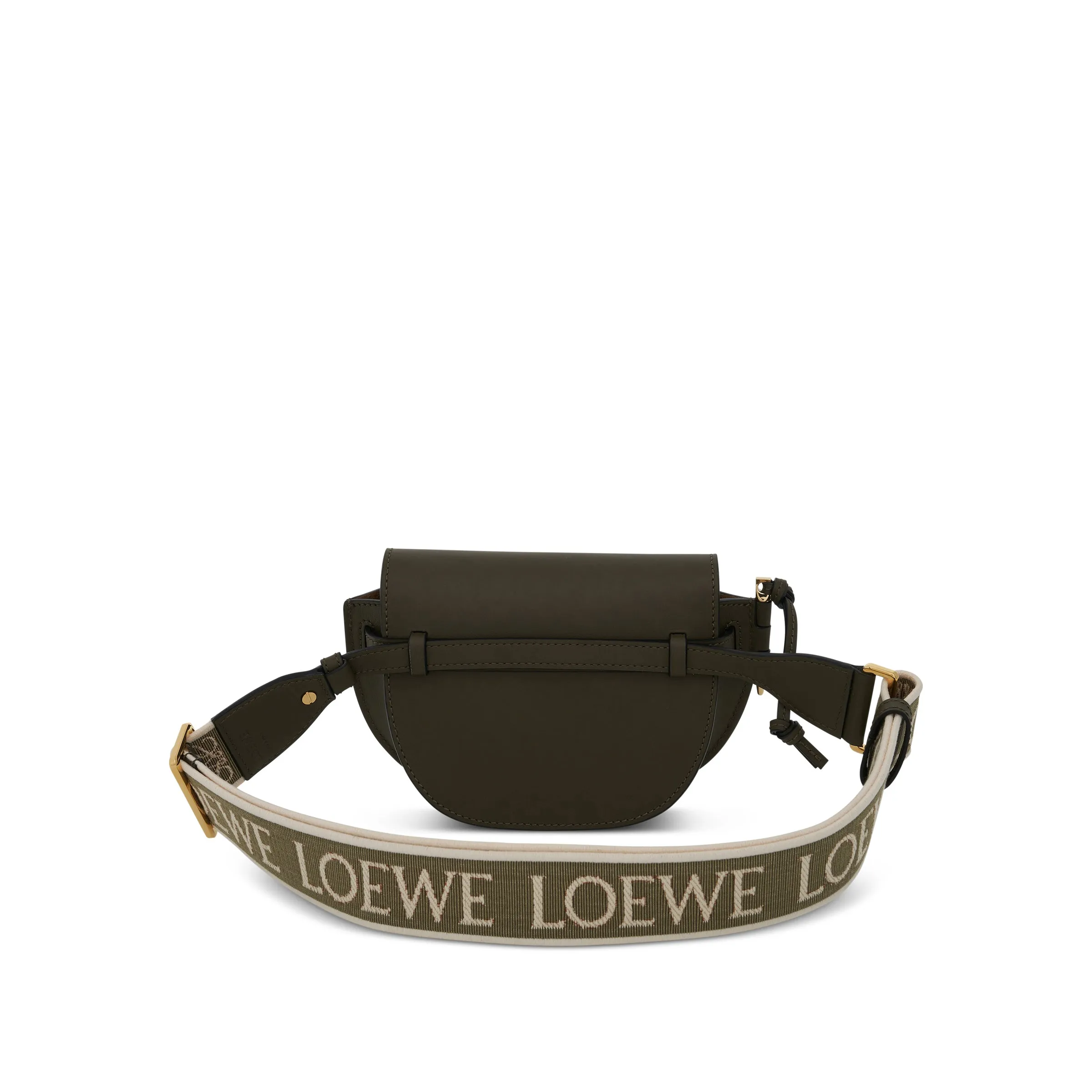 Mini Gate Dual Bag in Soft Calfskin and Jacquard Strap in Green sold by MARAIS product image thumbnail 4