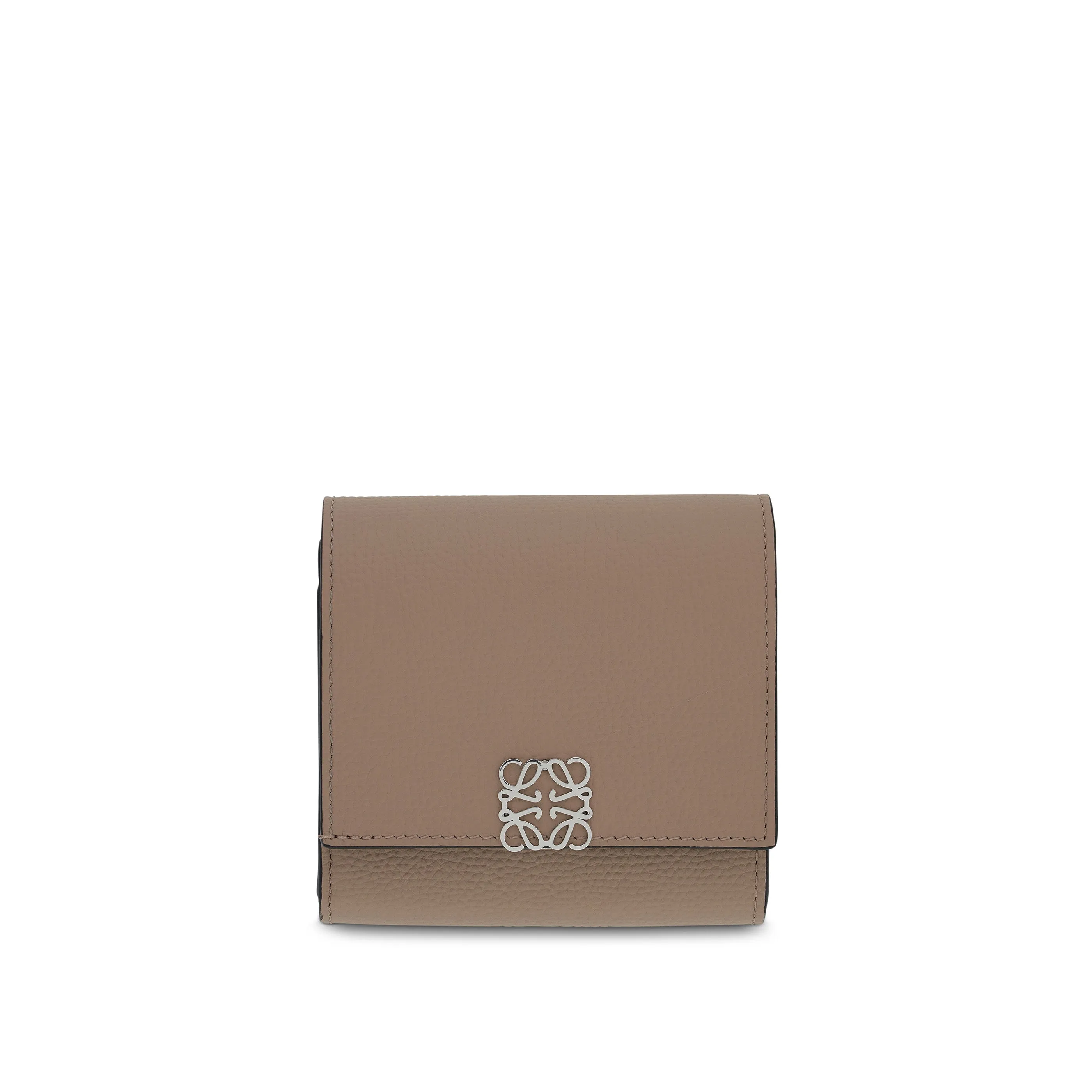 Anagram Compact Flap Wallet in Pebble Grain Calfskin in Sand sold by MARAIS
