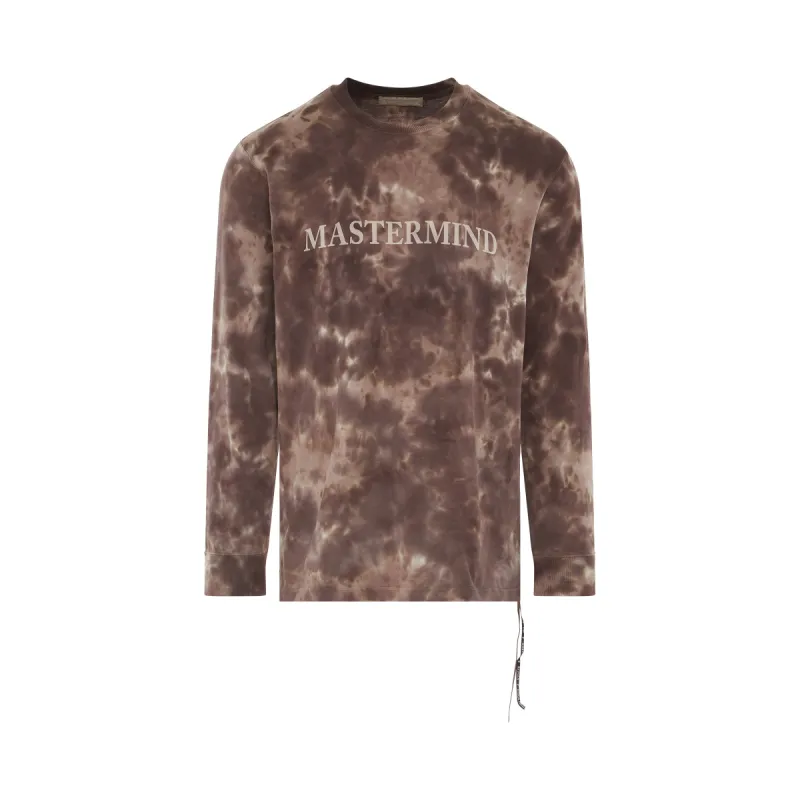 Tie-Dye Logo Long Sleeve T-Shirt in Brown sold by MARAIS
