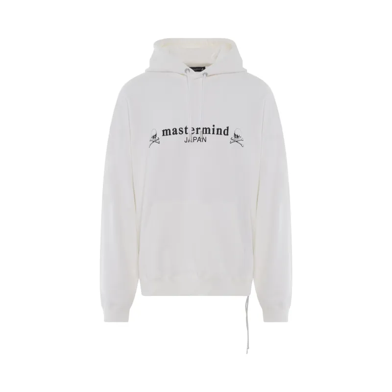 Logo And Skull Boxy Fit Hoodie in White sold by MARAIS