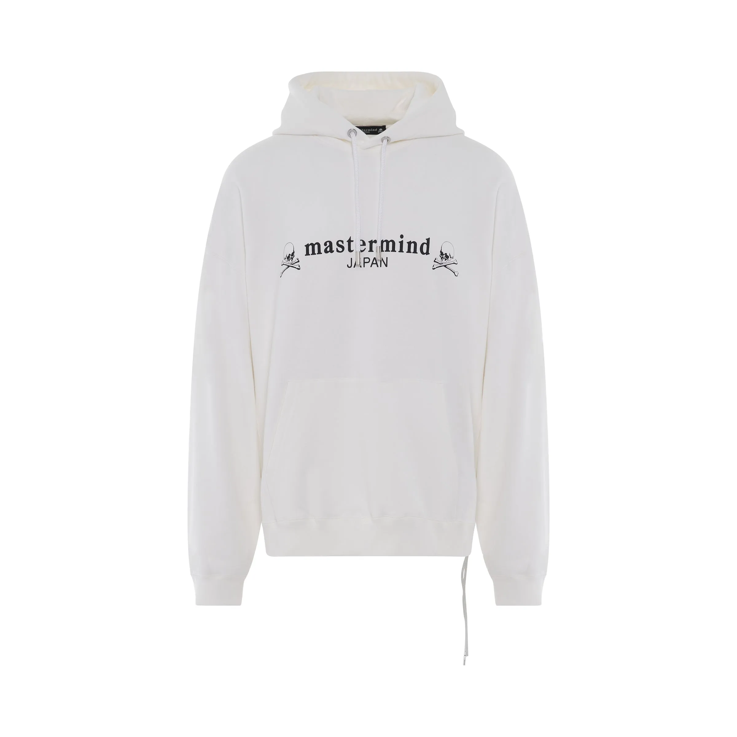 Logo And Skull Boxy Fit Hoodie in White sold by MARAIS
