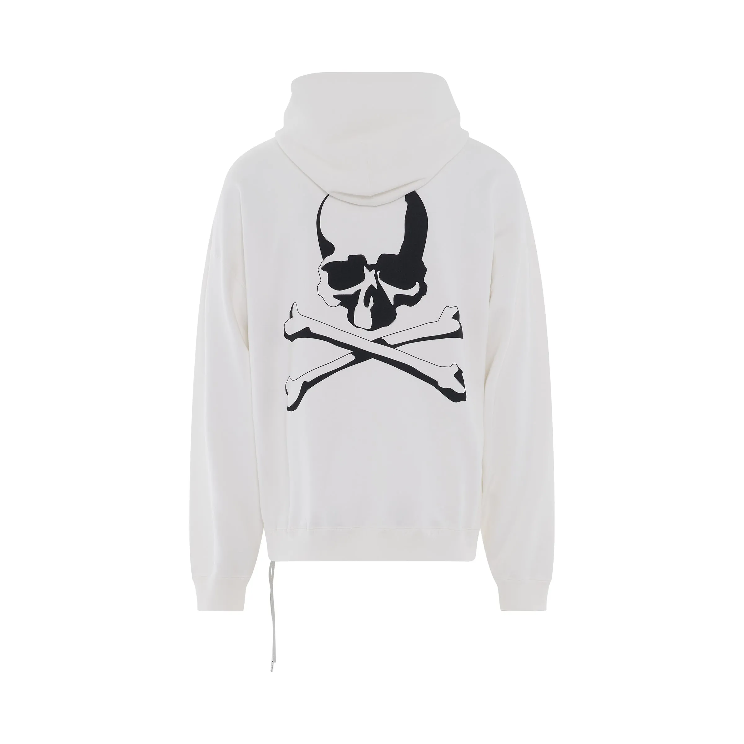 Logo And Skull Boxy Fit Hoodie in White sold by MARAIS product image thumbnail 4