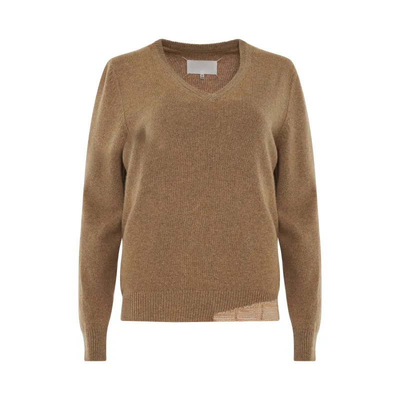 Knit Long Sleeve Pullover in Beige made by Maison Margiela