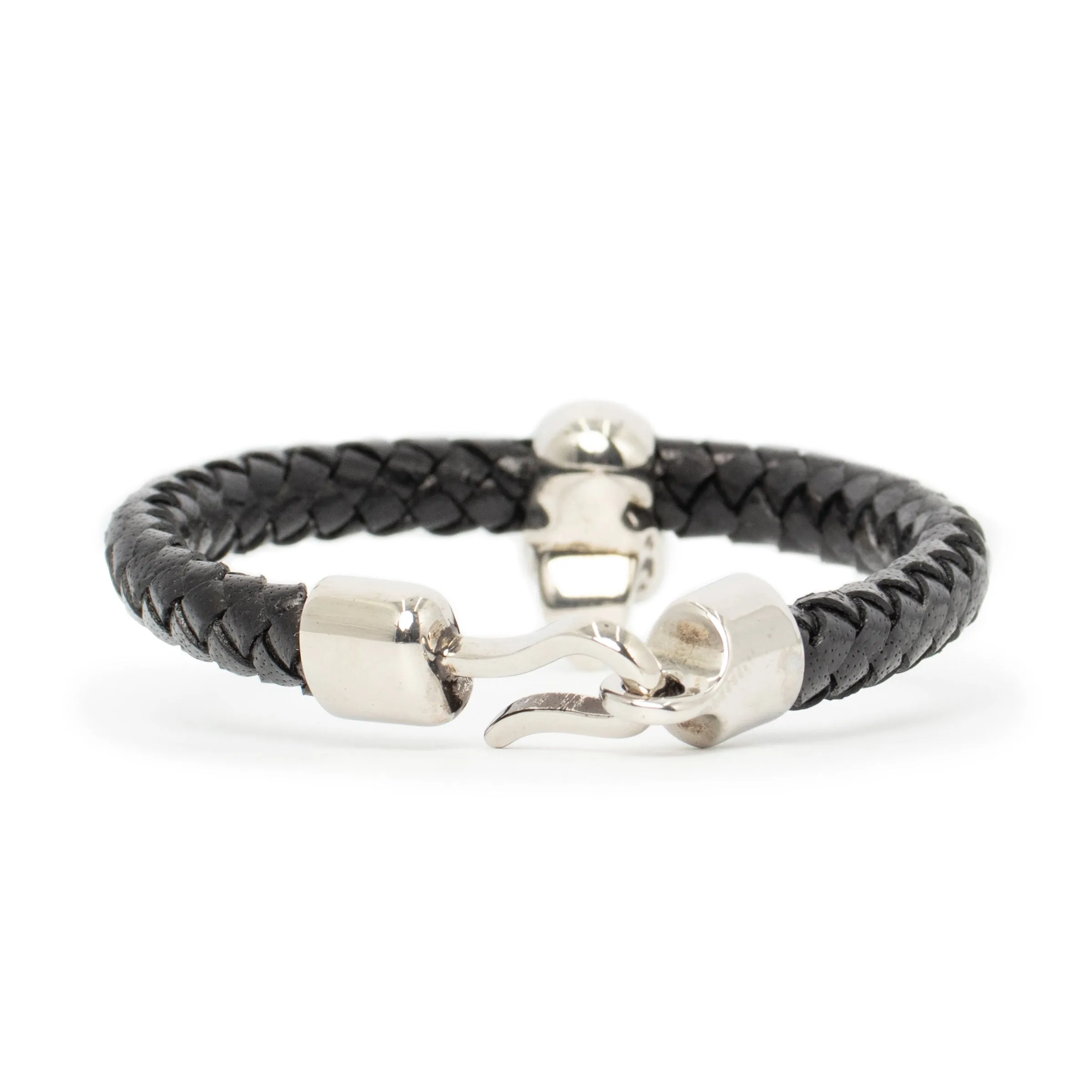 Skull Charm Braided Bracelet in Black sold by MARAIS product image thumbnail 3